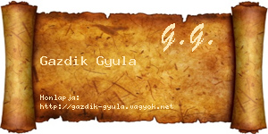 Gazdik Gyula névjegykártya